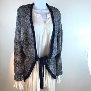 Vera Wang navy marle tie waste cardigan.XL